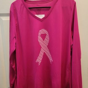 Pink Ribbion Long Sleeve Workout Shirt Size‎ 2XL